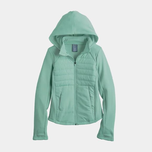 Tek Gear Women's River Moss Mixed Media Lightweight Jacket - Picture 1 of 9